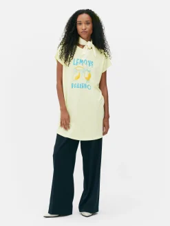 Hauts Et T-Shirts|Primark T-shirt Long En Jersey Jaune citron