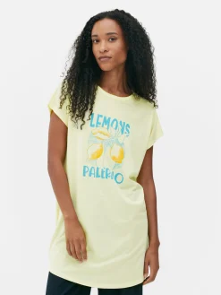Hauts Et T-Shirts|Primark T-shirt Long En Jersey Jaune citron