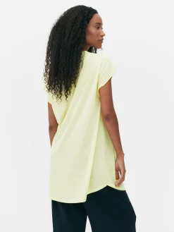 Hauts Et T-Shirts|Primark T-shirt Long En Jersey Jaune citron