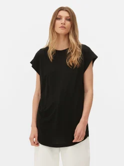 Hauts Et T-Shirts|Primark T-shirt Long Essential Noir