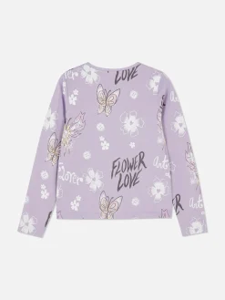 Hauts Et T-Shirts|Primark T-shirt Manches Longues à Motifs Lilas