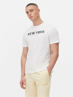 Hauts Et T-Shirts|Primark T-shirt New York 97 Blanc