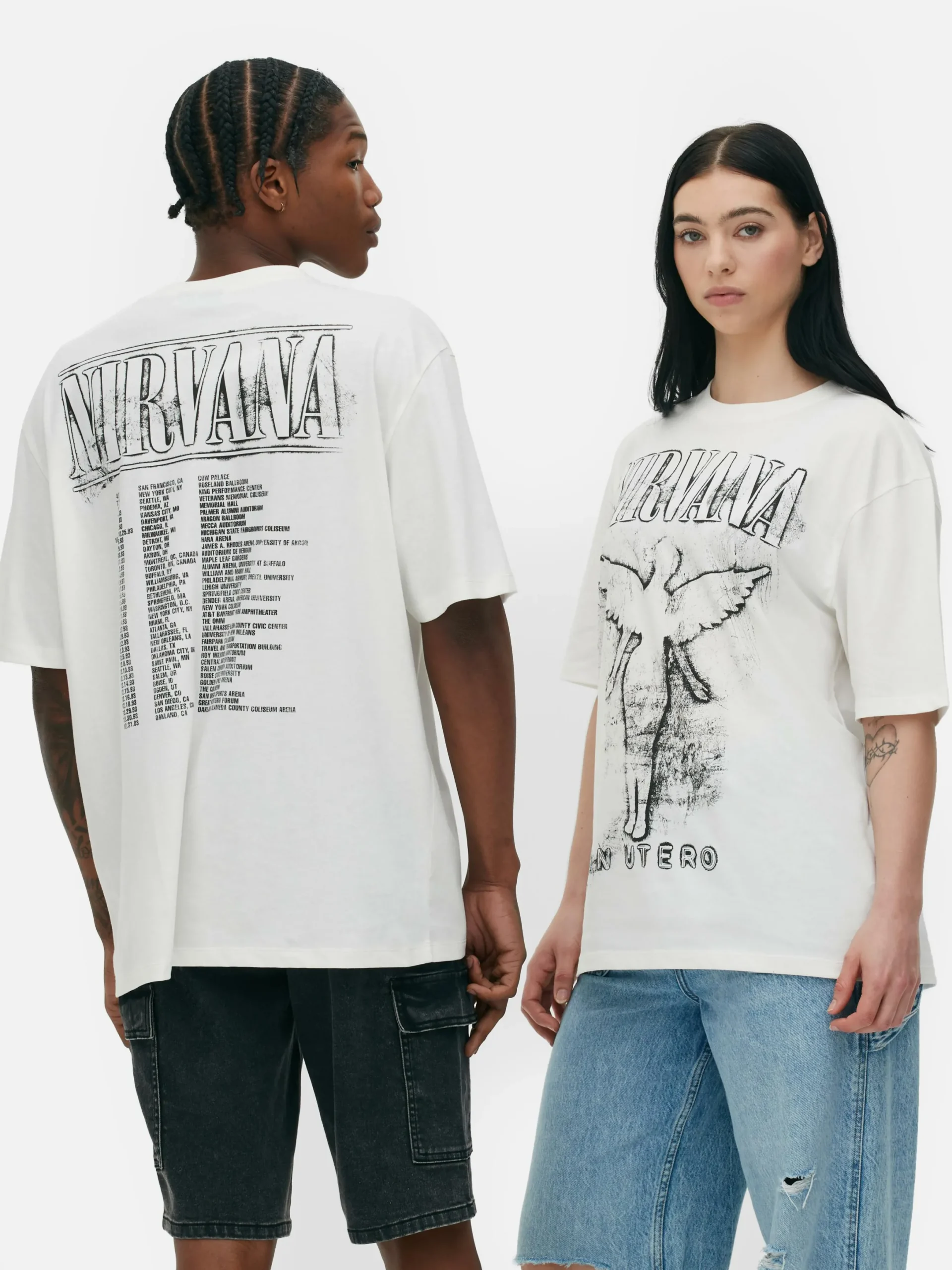 T-Shirts Et Sweat-Shirts À Motifs|Hauts Et T-Shirts|Primark T-shirt Nirvana Tour Écru