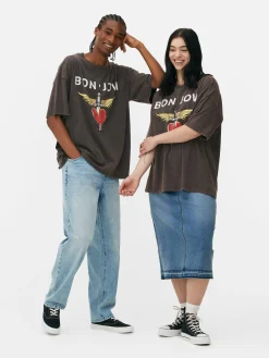 T-Shirts Et Sweat-Shirts À Motifs|Hauts Et T-Shirts|Primark T-shirt Oversize Bon Jovi Anthracite