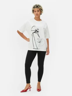 The Nightmare Before Christmas|Tout Halloween|Primark T-shirt Oversize Disney L’Étrange Noël De Monsieur Jack De Tim Burton Blanc