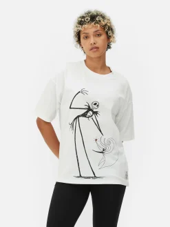 The Nightmare Before Christmas|Tout Halloween|Primark T-shirt Oversize Disney L’Étrange Noël De Monsieur Jack De Tim Burton Blanc