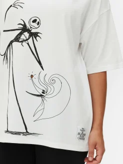 The Nightmare Before Christmas|Tout Halloween|Primark T-shirt Oversize Disney L’Étrange Noël De Monsieur Jack De Tim Burton Blanc