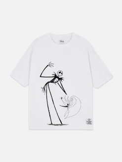 The Nightmare Before Christmas|Tout Halloween|Primark T-shirt Oversize Disney L’Étrange Noël De Monsieur Jack De Tim Burton Blanc