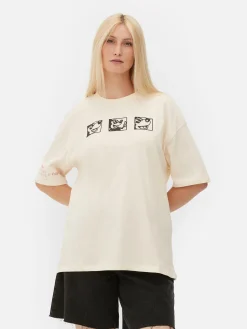 Hauts Et T-Shirts|Primark T-shirt Oversize Disney Mickey Mouse X Keith Haring Blanc