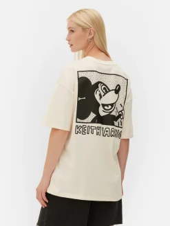 Hauts Et T-Shirts|Primark T-shirt Oversize Disney Mickey Mouse X Keith Haring Blanc