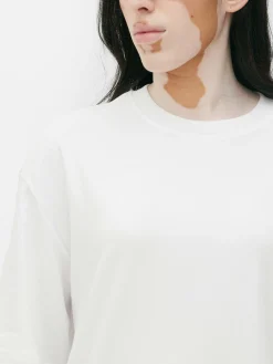 Hauts Et T-Shirts|Primark T-shirt Oversize En Jersey Incontournable Blanc