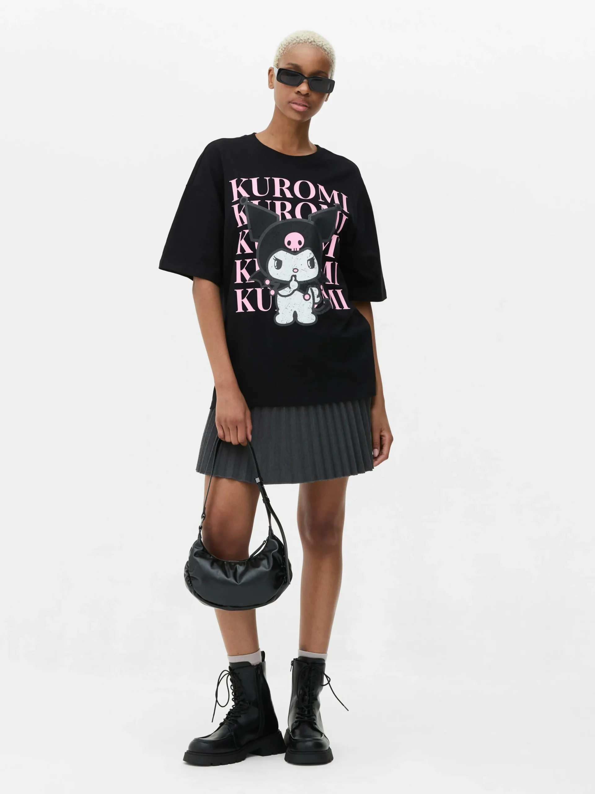 Hauts Et T-Shirts|Primark T-shirt Oversize Hello Kitty Kuromi Noir