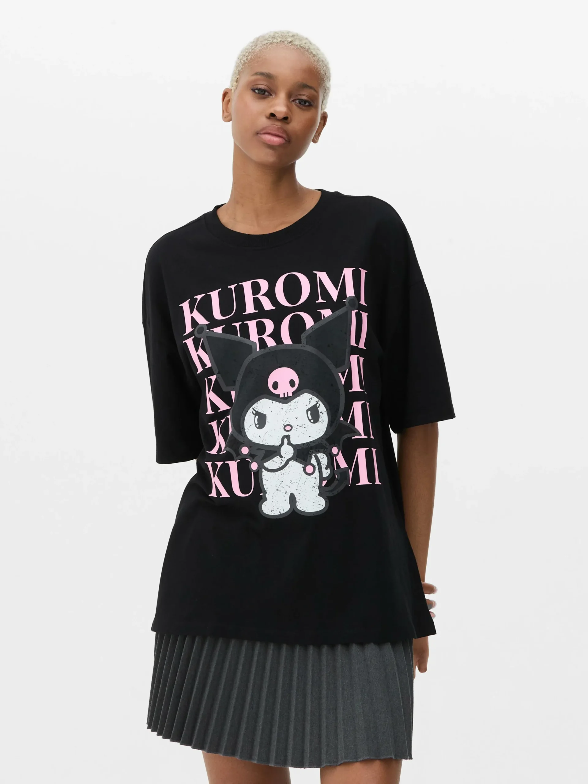Hauts Et T-Shirts|Primark T-shirt Oversize Hello Kitty Kuromi Noir