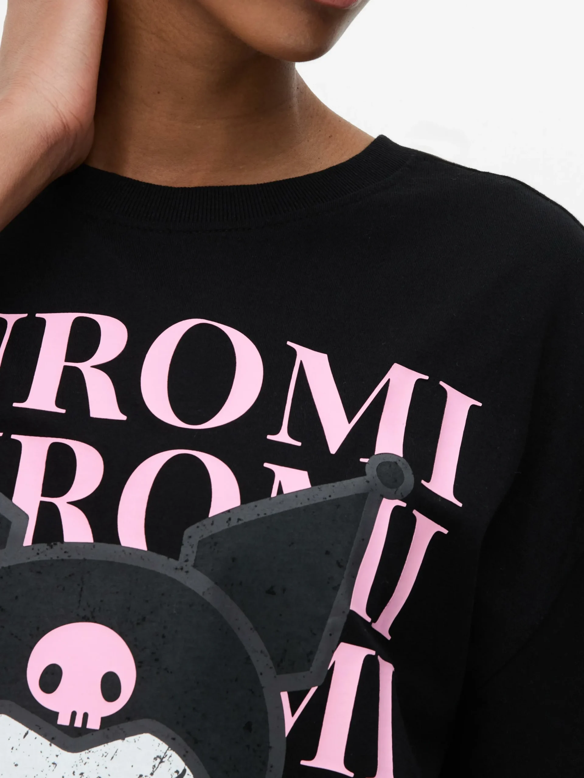 Hauts Et T-Shirts|Primark T-shirt Oversize Hello Kitty Kuromi Noir