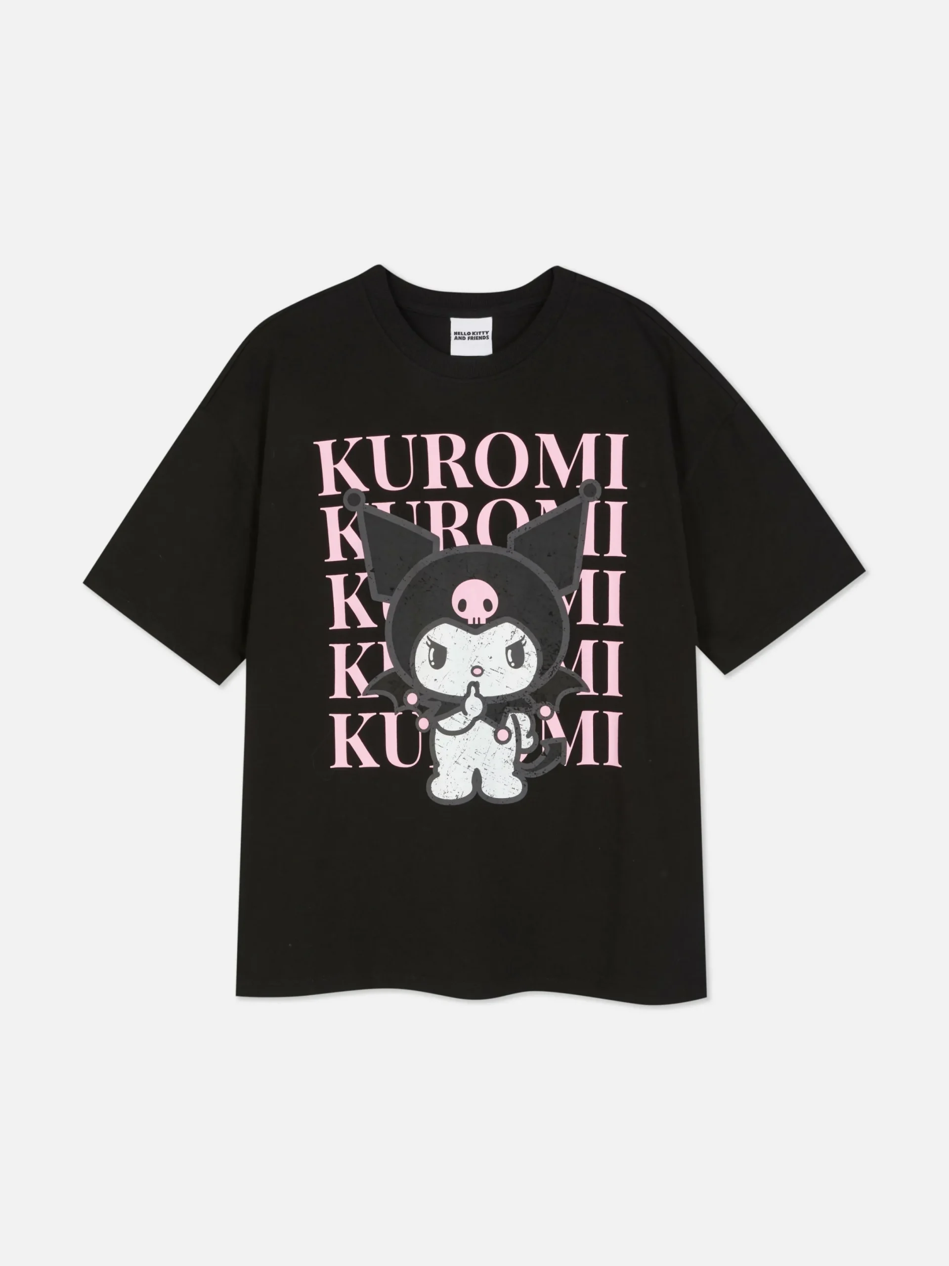 Hauts Et T-Shirts|Primark T-shirt Oversize Hello Kitty Kuromi Noir