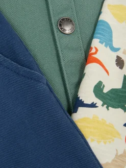 Ensembles Et Tenues|Primark T-shirt, Pantalon Chino Et Veste-chemise Dinosaure Vert