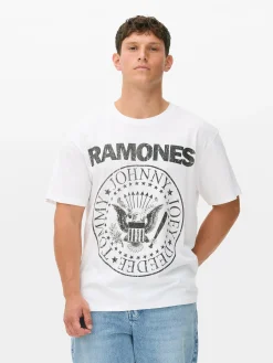 T-Shirts Et Sweat-Shirts À Motifs|Hauts Et T-Shirts|Primark T-shirt Ramones Tour Blanc