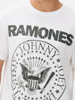 T-Shirts Et Sweat-Shirts À Motifs|Hauts Et T-Shirts|Primark T-shirt Ramones Tour Blanc