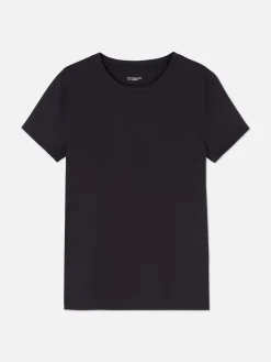 Hauts Et T-Shirts|Primark T-shirt Ras Du Cou Stretch Bleu marine