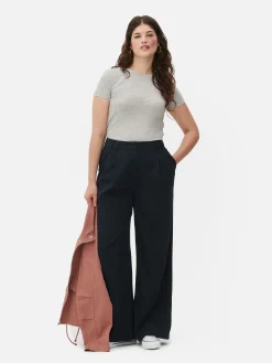 Hauts Et T-Shirts|Primark T-shirt Ras Du Cou Stretch Gris chiné