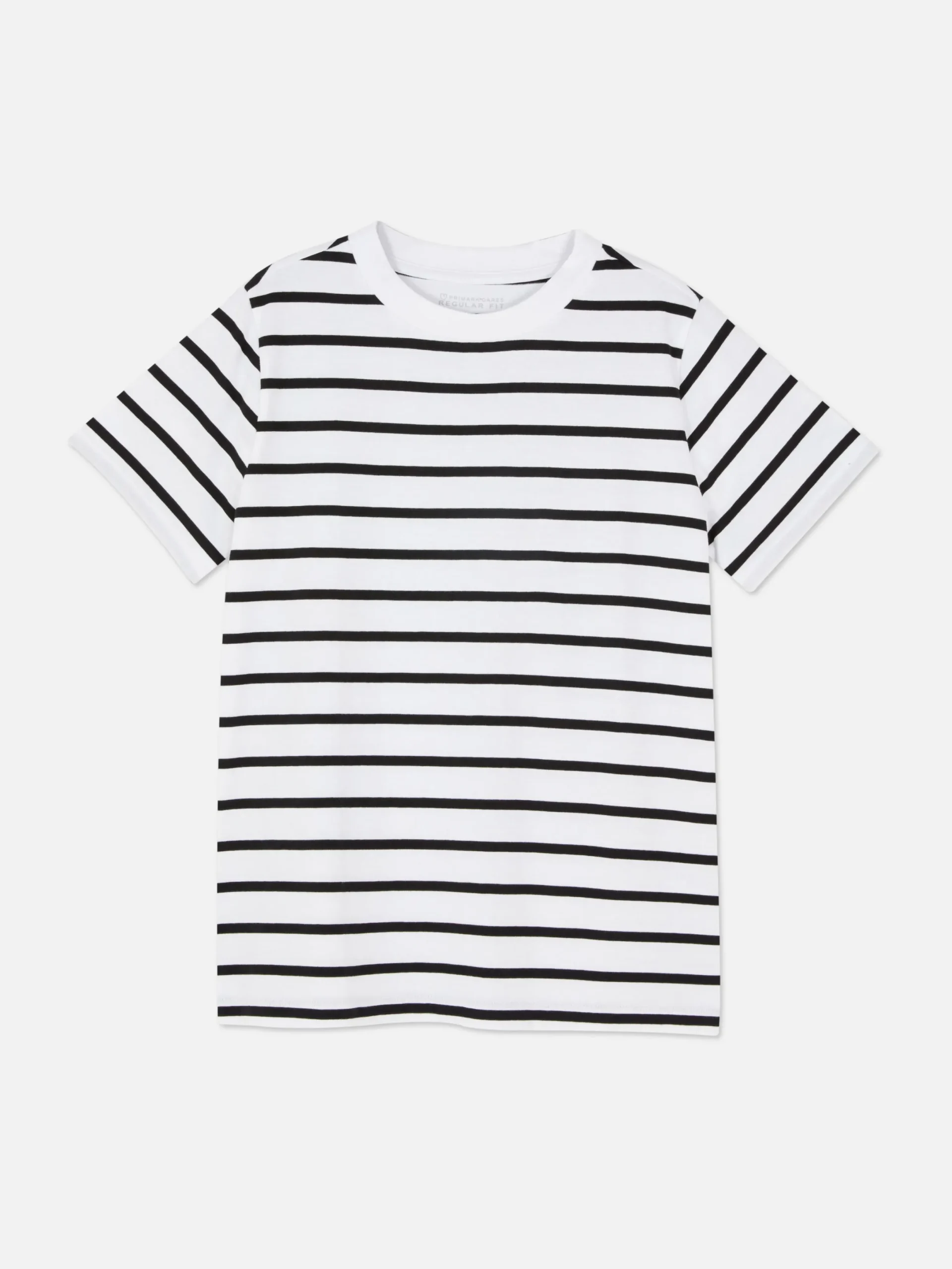 Hauts Et T-Shirts|Primark T-shirt Rayé à Col Ras-du-cou Noir/Blanc