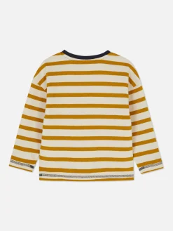 Hauts Et T-Shirts|Primark T-shirt Rayé à Rayures Et Manches Longues Jaune moutarde