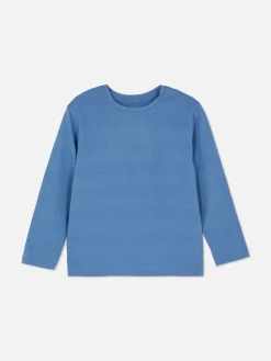 Hauts Et T-Shirts|Primark T-shirt Rayé Texturé à Manches Longues Bleu