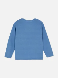 Hauts Et T-Shirts|Primark T-shirt Rayé Texturé à Manches Longues Bleu