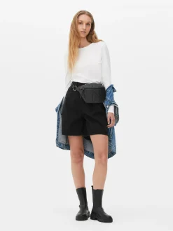 Hauts Et T-Shirts|Primark T-shirt Stretch à Col Ras-du-cou Blanc