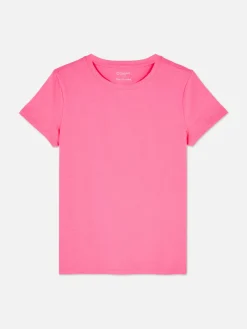 Hauts Et T-Shirts|Primark T-shirt Stretch à Manches Courtes Rose vif