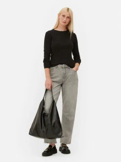 Hauts Et T-Shirts|Primark T-shirt Stretch à Manches Longues Noir