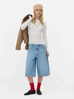 Hauts Et T-Shirts|Primark T-shirt Stretch à Manches Longues Rita Ora Ivoire