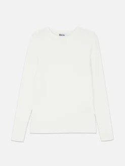 Hauts Et T-Shirts|Primark T-shirt Stretch à Manches Longues Rita Ora Ivoire