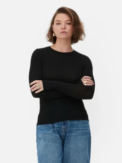 Hauts Et T-Shirts|Primark T-shirt Stretch à Manches Longues Rita Ora Noir