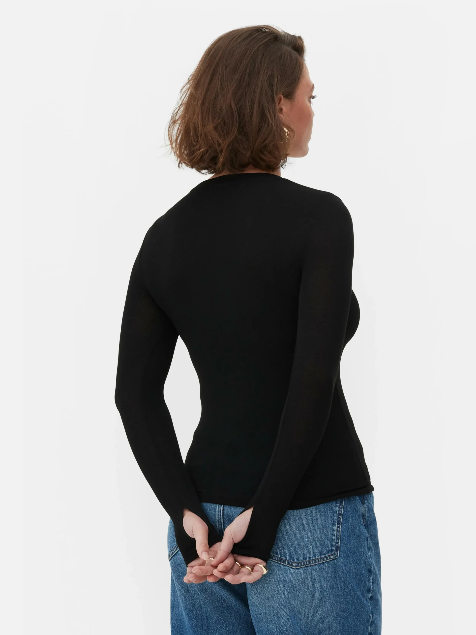 Hauts Et T-Shirts|Primark T-shirt Stretch à Manches Longues Rita Ora Noir