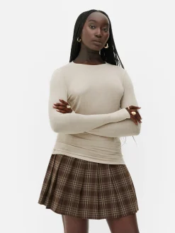 Hauts Et T-Shirts|Primark T-shirt Stretch à Manches Longues Rita Ora Fauve