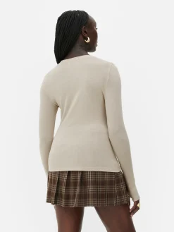 Hauts Et T-Shirts|Primark T-shirt Stretch à Manches Longues Rita Ora Fauve