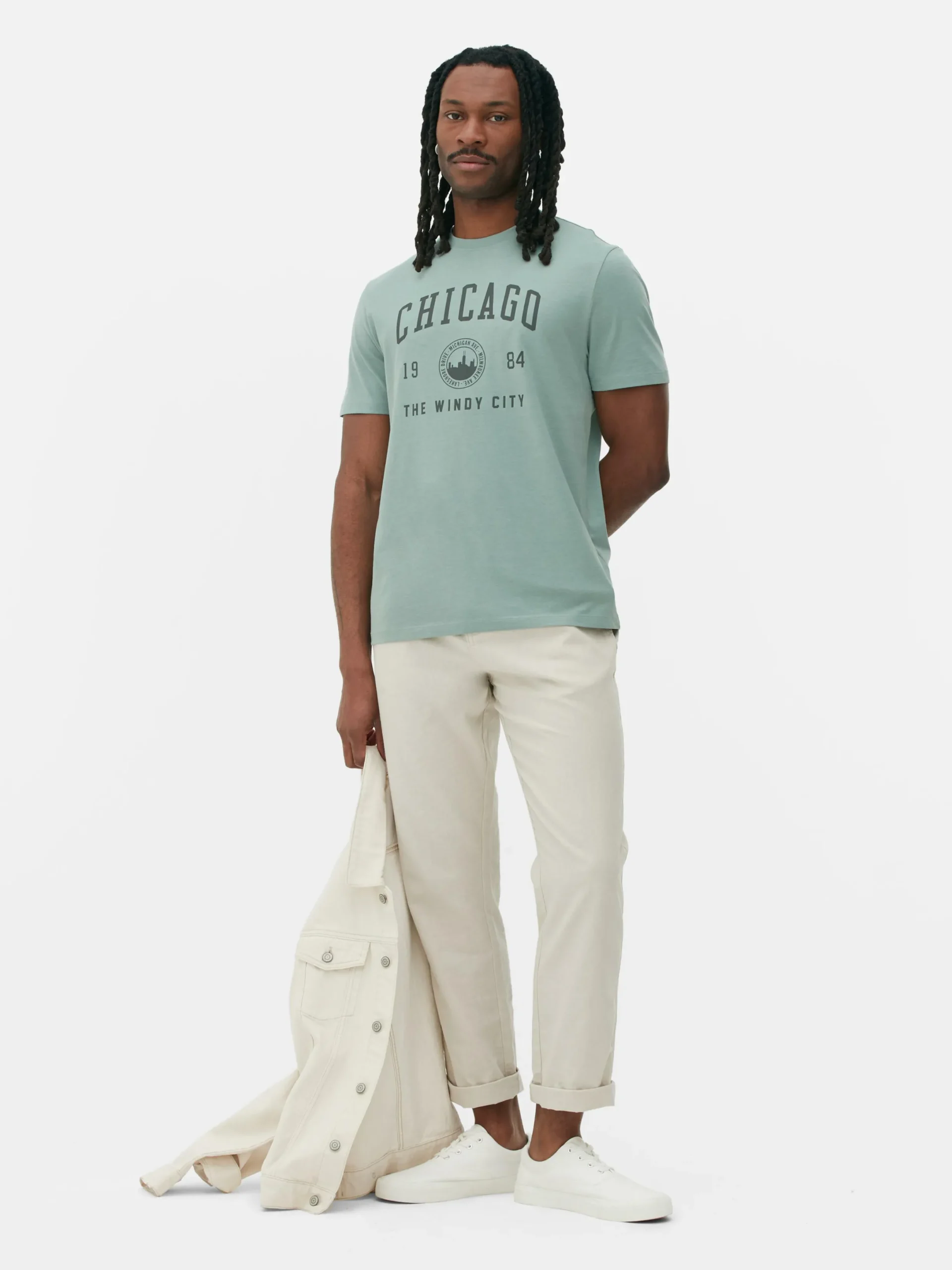 Hauts Et T-Shirts|Primark T-shirt Style Universitaire Chicago Vert