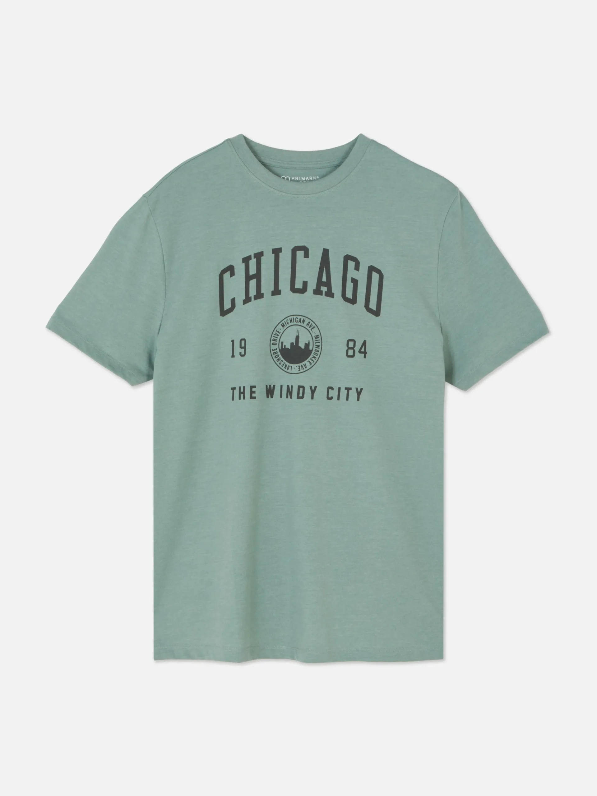 Hauts Et T-Shirts|Primark T-shirt Style Universitaire Chicago Vert