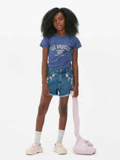 Hauts Et T-Shirts|Primark T-shirt Style Universitaire Los Angeles Bleu