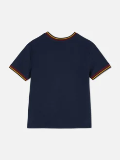 Hauts Et T-Shirts|Primark T-shirt Style Universitaire à Manches Courtes Bleu marine