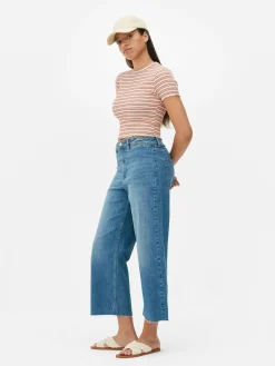 Hauts Et T-Shirts|Primark T-shirt Texturé à Ourlet Ondulé Pêche