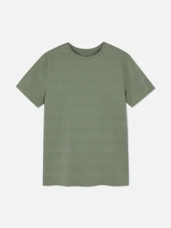 Hauts Et T-Shirts|Primark T-shirt Texturé Rayé Kaki