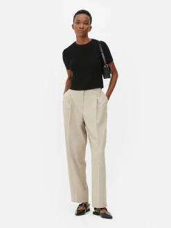 Hauts Et T-Shirts|Primark T-shirt Tricoté à Col Rond Noir