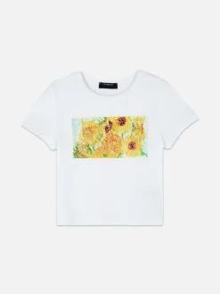 Hauts Et T-Shirts|Primark T-shirt Vincent Van Gogh Les Tournesols Blanc