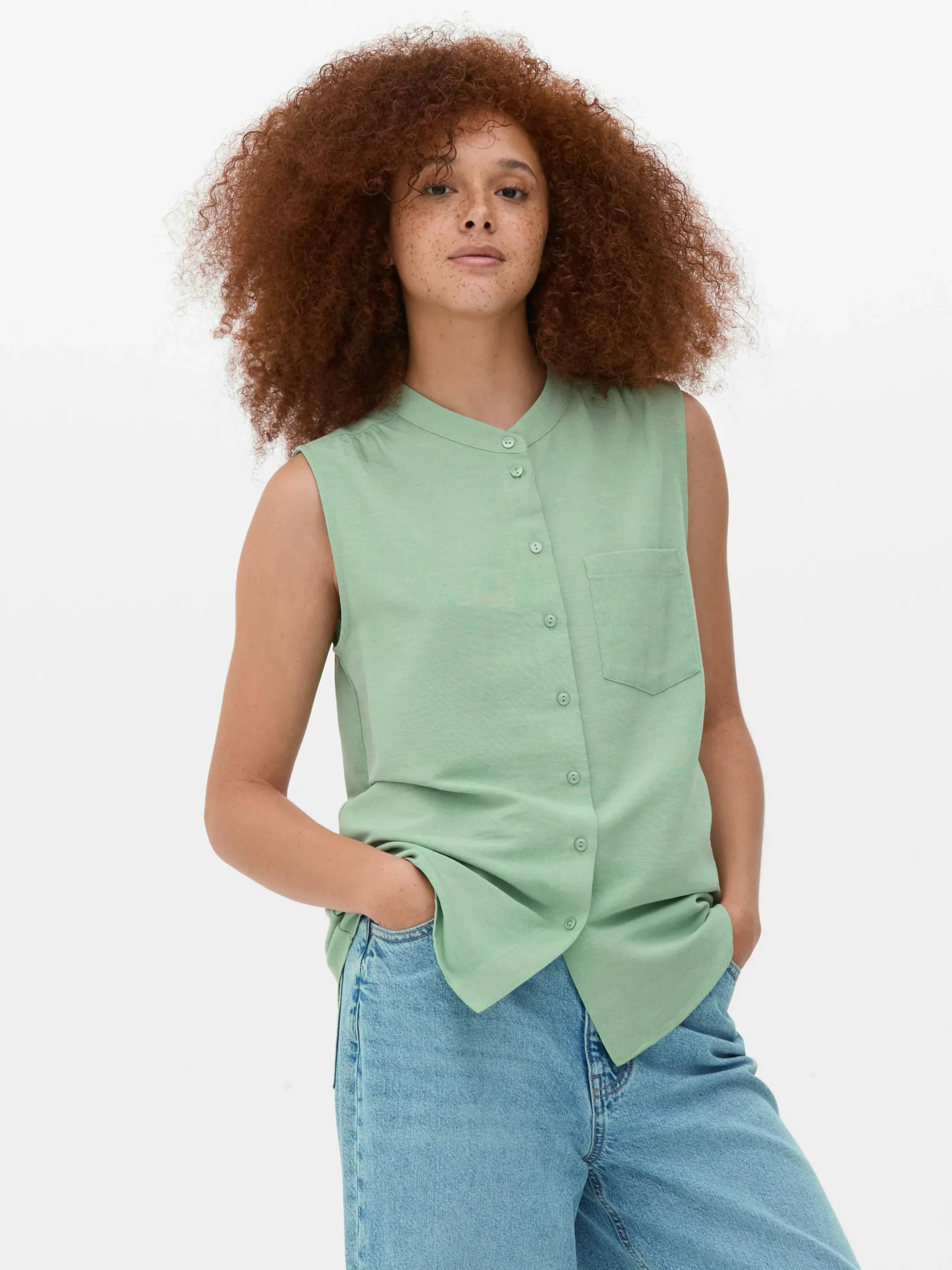 Chemises Et Blouses|Primark Tunique Sans Manches Vert