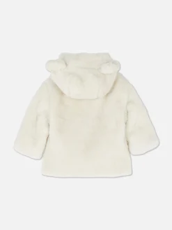 Manteaux Et Vestes|Primark Veste à Capuche En Fausse Fourrure Ivoire