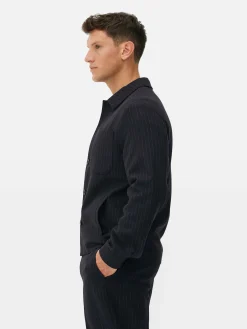 Manteaux Et Vestes|Primark Veste Boutonnée à Rayures Fines Kem Bleu marine