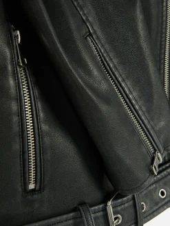 Manteaux Et Vestes|Primark Veste De Motard En Simili Cuir Effet Vieilli Gris