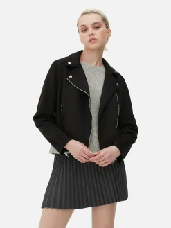 Manteaux Et Vestes|Primark Veste De Motard Imitation Daim Noir 2